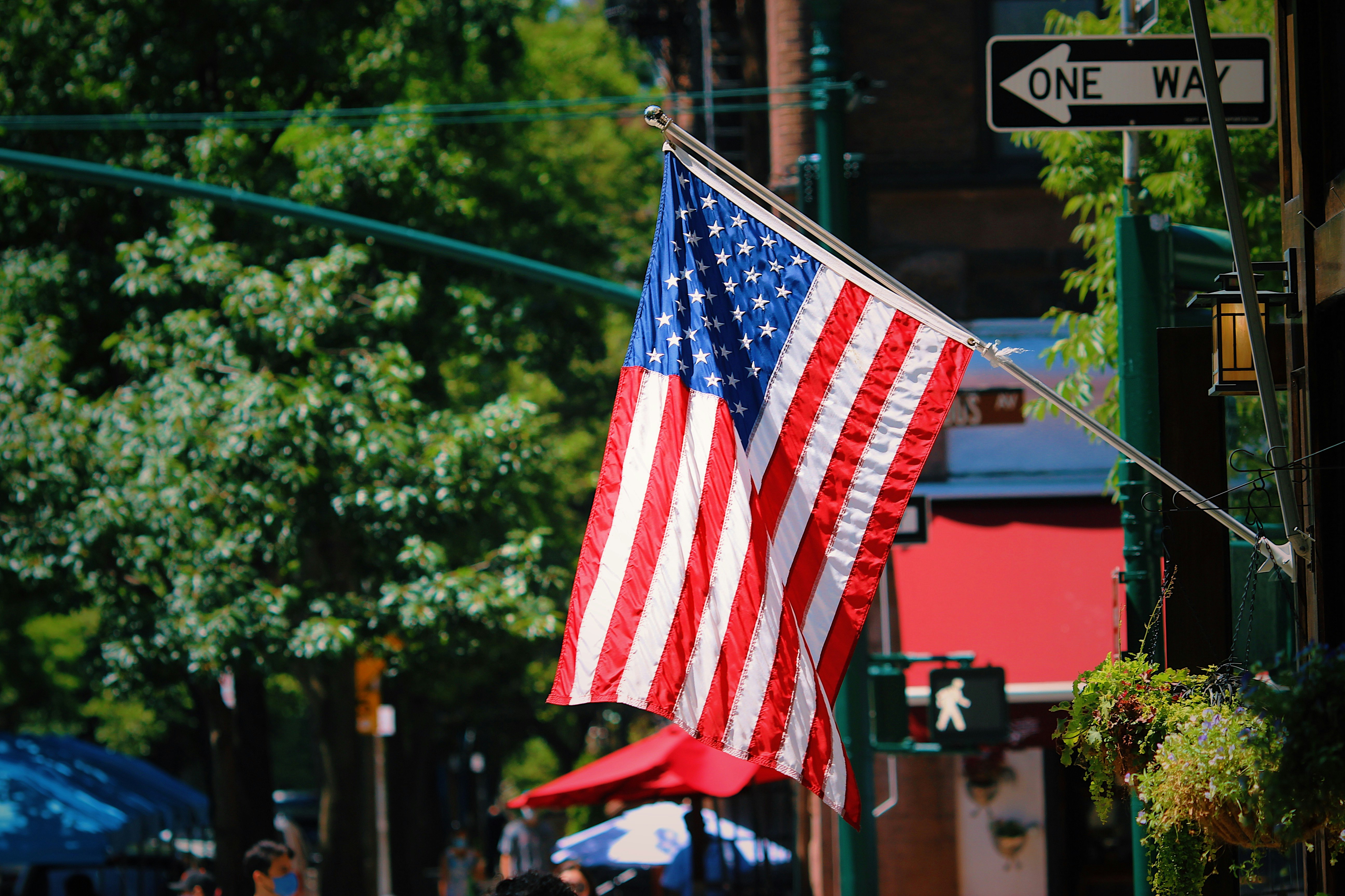 us a flag on pole